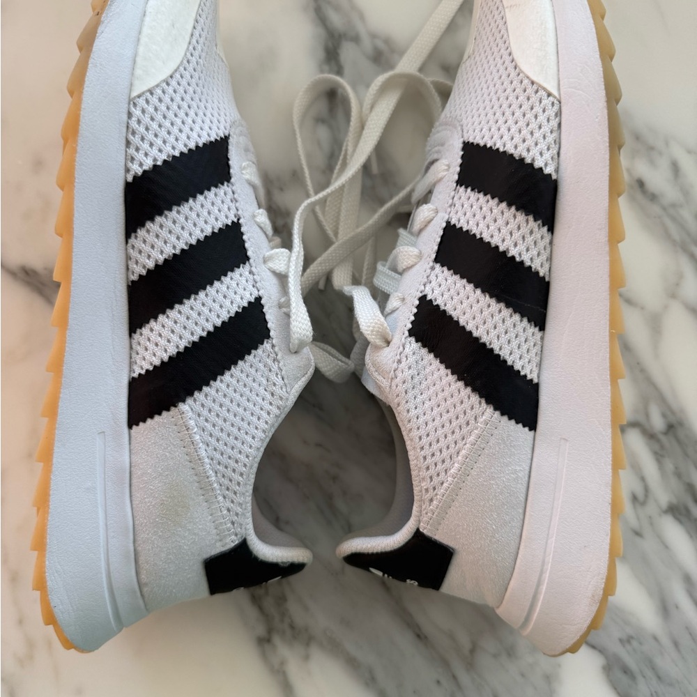 Adidas White and Black Retro Running Sneakers tennis shoes